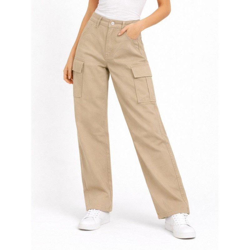 بنطلون كارجو ستاتي لون بيج