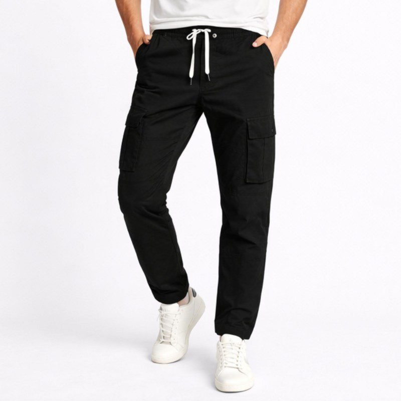 بنطلون كتان رجالي لون اسود