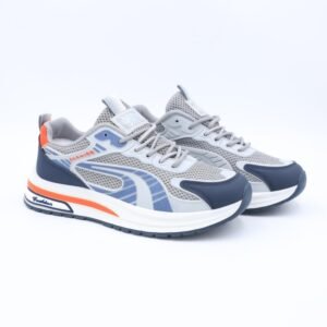 بوت سبورت رجالي لون رمادي وأزرق وأسود