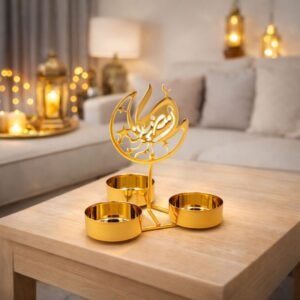 شمعدان نحاسية صغيرة رمضان كريم طول 12 سم