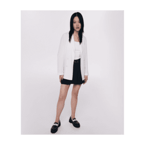 جاكيت ستاتي أبيض طويل