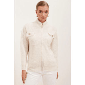 جرزة ستاتي لون بيج مع سحاب