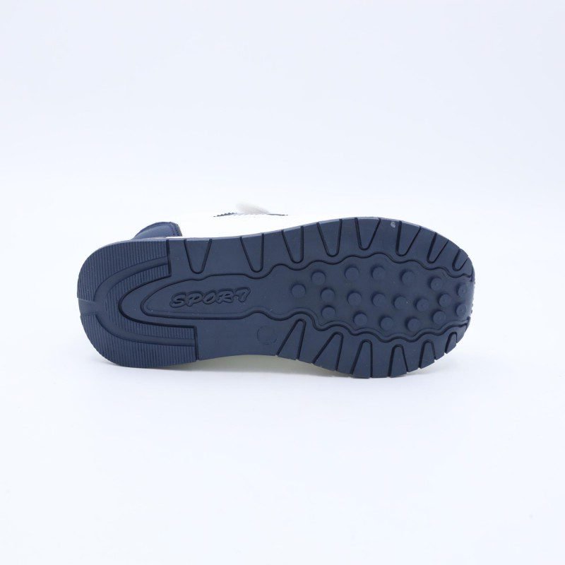 حذاء رياضي بشريط لاصق BQQS لون ابيض وكحلي