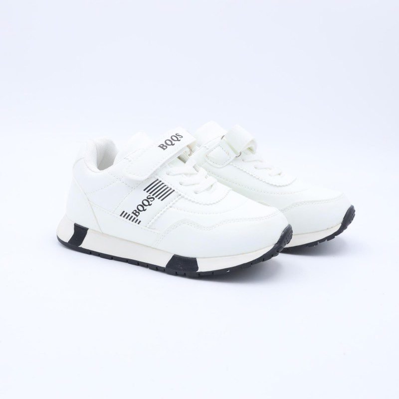 حذاء رياضي بشريط لاصق BQQS لون ابيض