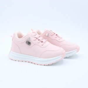 حذاء رياضي بناتي لون زهري ونعل ابيض