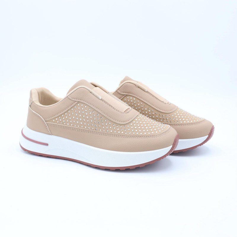 حذاء رياضي بنعل مريح وعملي للنساء لون كاكي