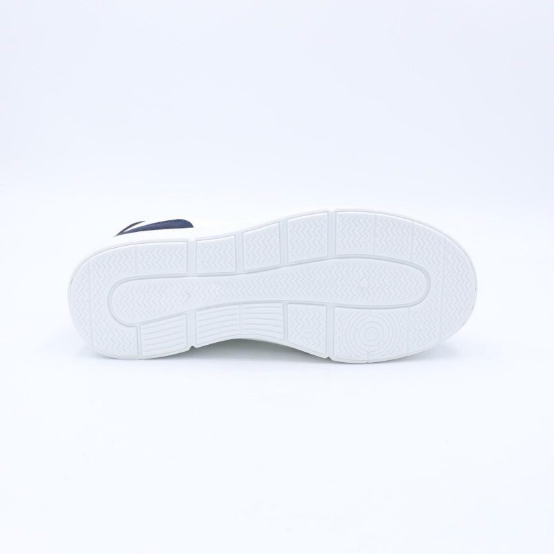 حذاء رياضي جلد للنساء لون ابيض وكحلي