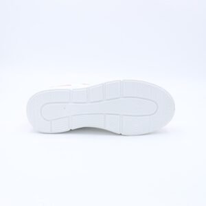 حذاء رياضي جلد للنساء لون زهري وابيض