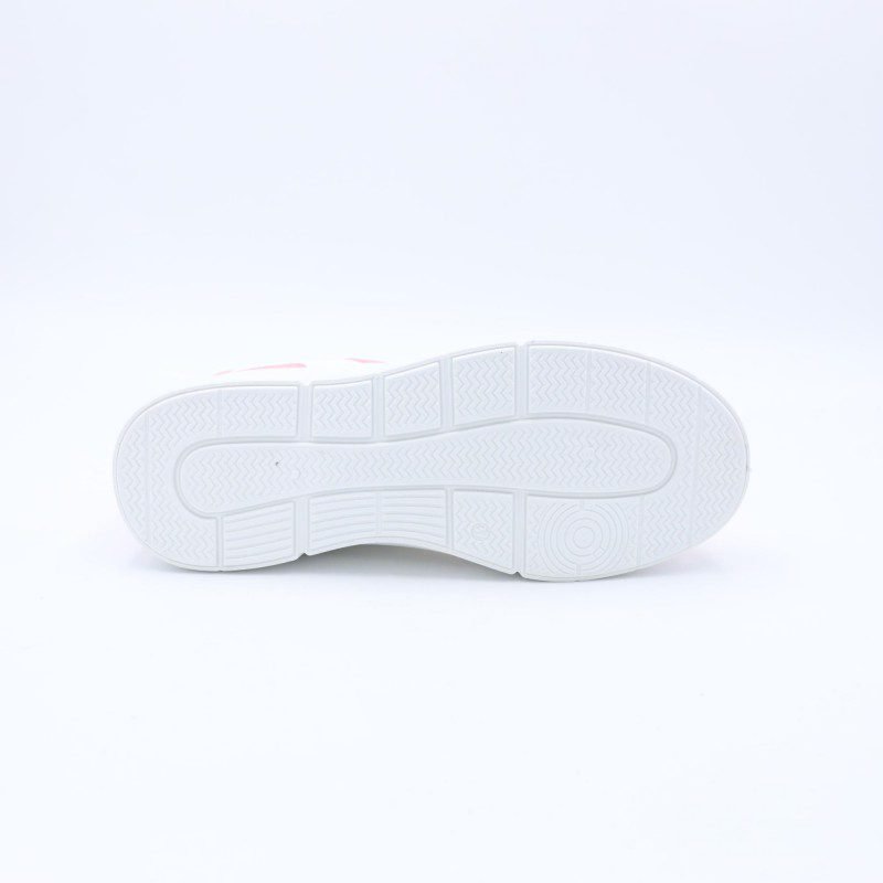 حذاء رياضي جلد للنساء لون زهري وابيض