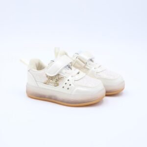 حذاء رياضي مضيء بشريط لاصق لون بيج