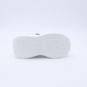 حذاء رياضي مع ستيكر لابوبو بشريط لاصق بناتي لون أسود وابيض