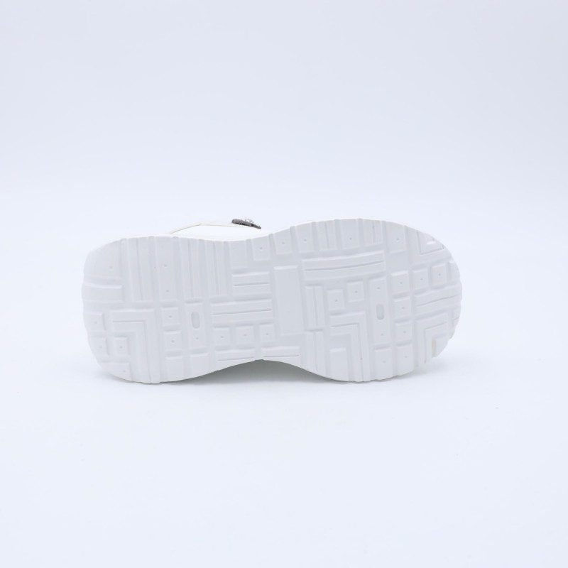 حذاء رياضي مع ستيكر لابوبو بشريط لاصق بناتي لون أسود وابيض