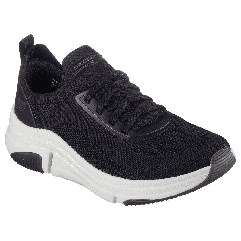 حذاء سكيتشرز بوبس سبارو فليكس للنساء لون أسود ونعل أبيض - Skechers Women's BOBS Sport Sparrow Flex - Instant Clout Shoes
