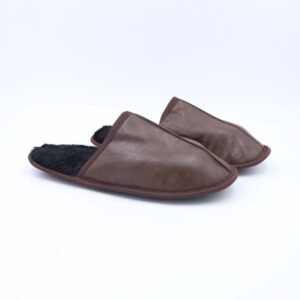 حفاية شتوي جلد رجال لون بني