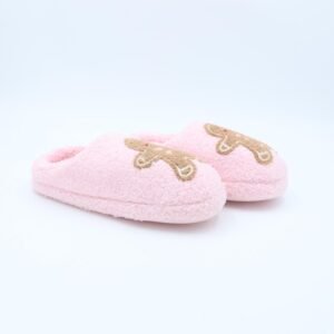 حفاية فرو بتصميم رسمة طفل بني للنساء لون زهري