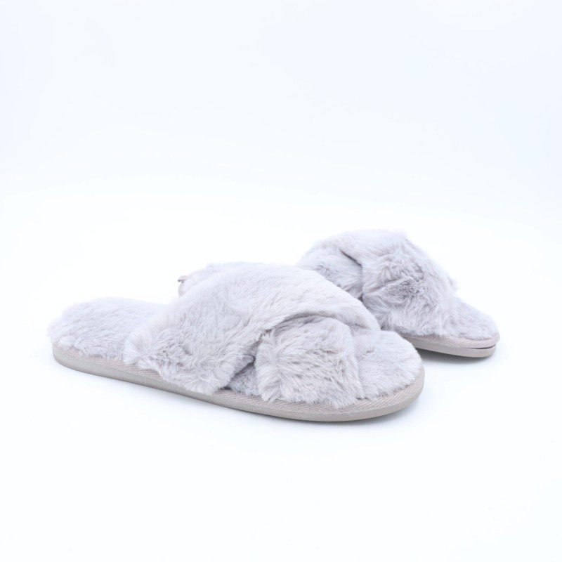 حفاية فرو شتوية بتصميم مفتوح الأصابع للنساء لون رمادي