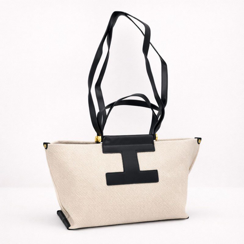 حقيبة كتف ستاتية لون بيج و اسود