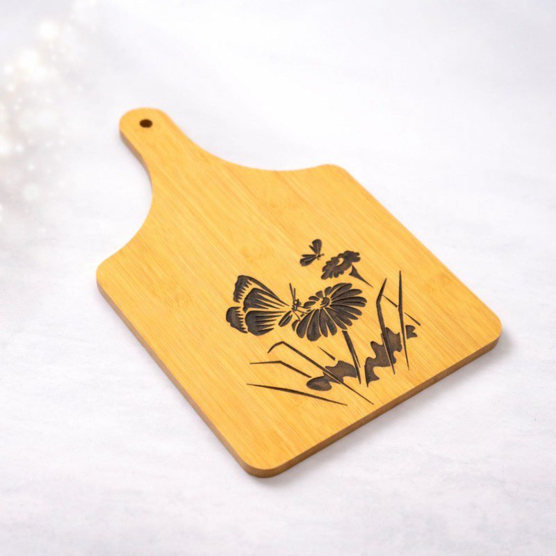 ديكور للمطبخ لوج تقطيه خشب محفور بالرسم حجم صغير