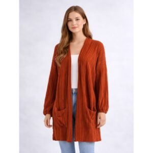 جاكيت متوسط الطول لون  برتقالي للنساء