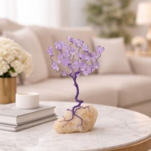 شجر بالأسلاك المعدنية وخرز الكرستال نهدي