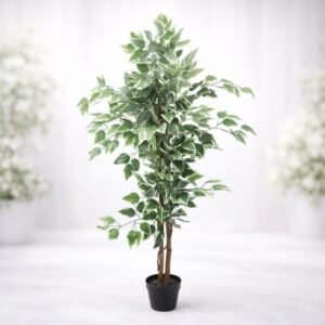 شجرة زينة صناعية BANYAN WHITE GREEN بارتفاع 120 سم