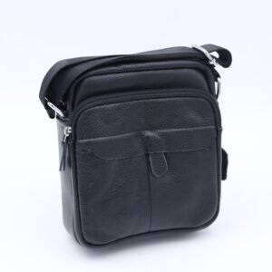 شنتة حقيبة كروس جلد 21×18.5سم لكلا الجنسين لون اسود