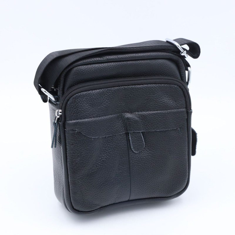 شنتة حقيبة كروس جلد 21×18.5سم لكلا الجنسين لون اسود