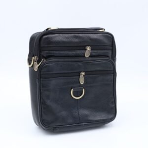 شنتة حقيبة كروس جلد 25×22 سم لكلا الجنسين لون اسود