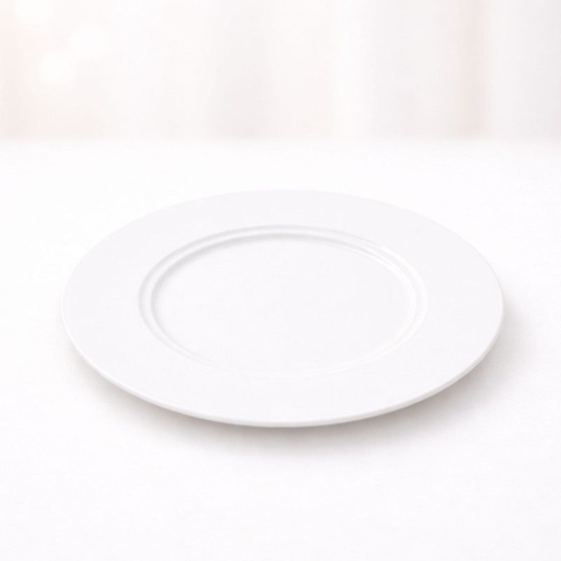 صحن بورسلان دائري قطر 26.5 سم لون ابيض