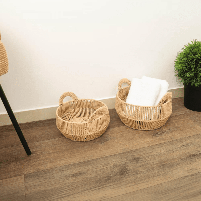 طقم سلات دائري ورقية قطعتين TWINY NATURAL