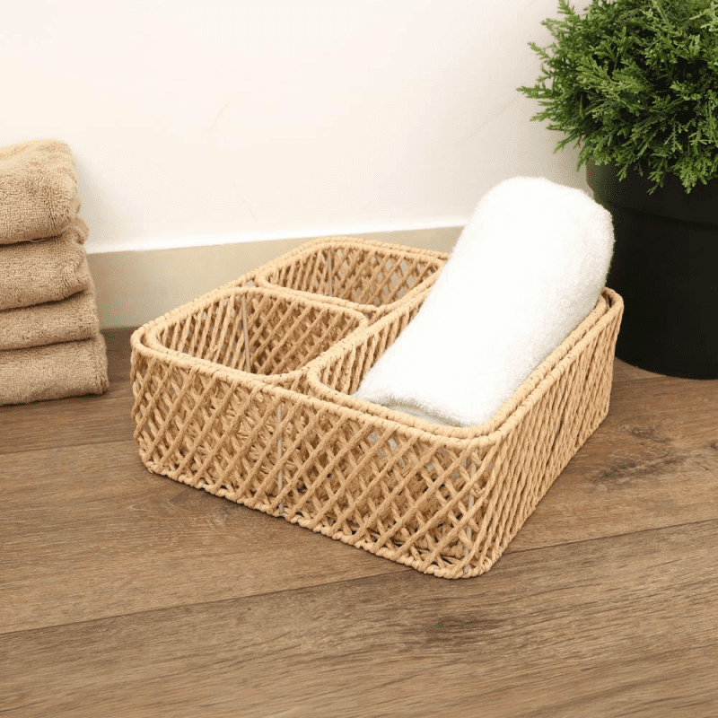 طقم سلات مربع ورقية 4 قطع TRILOGY NATURAL