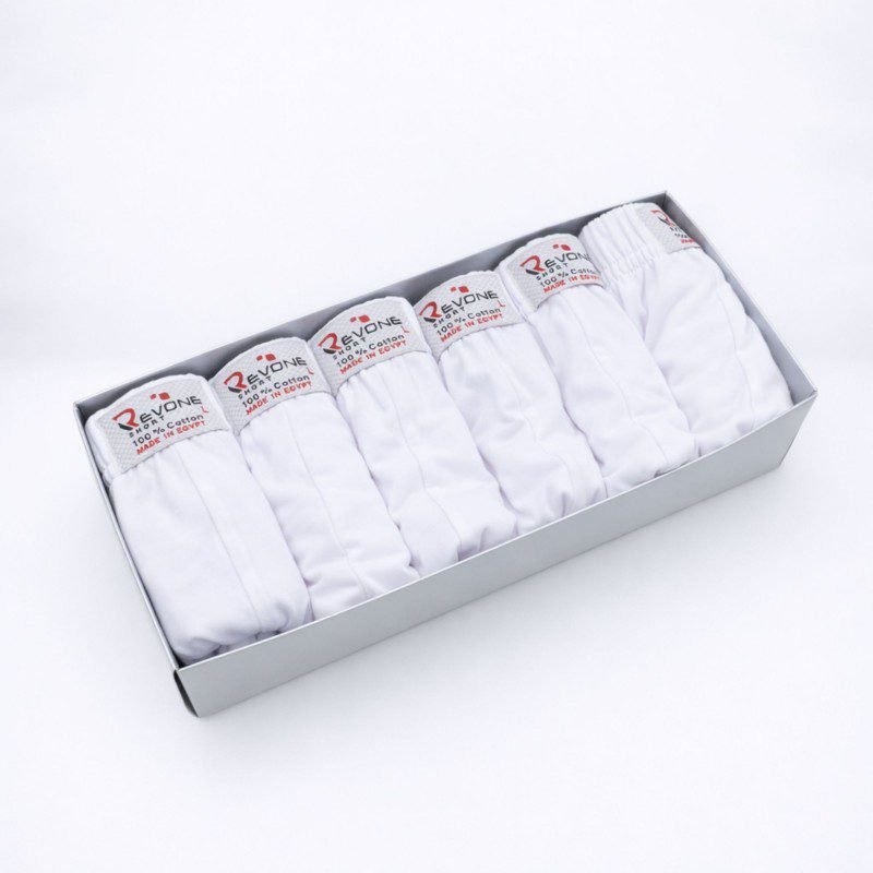 طقم سليب داخلي (6 قطع) للرجال لون أبيض