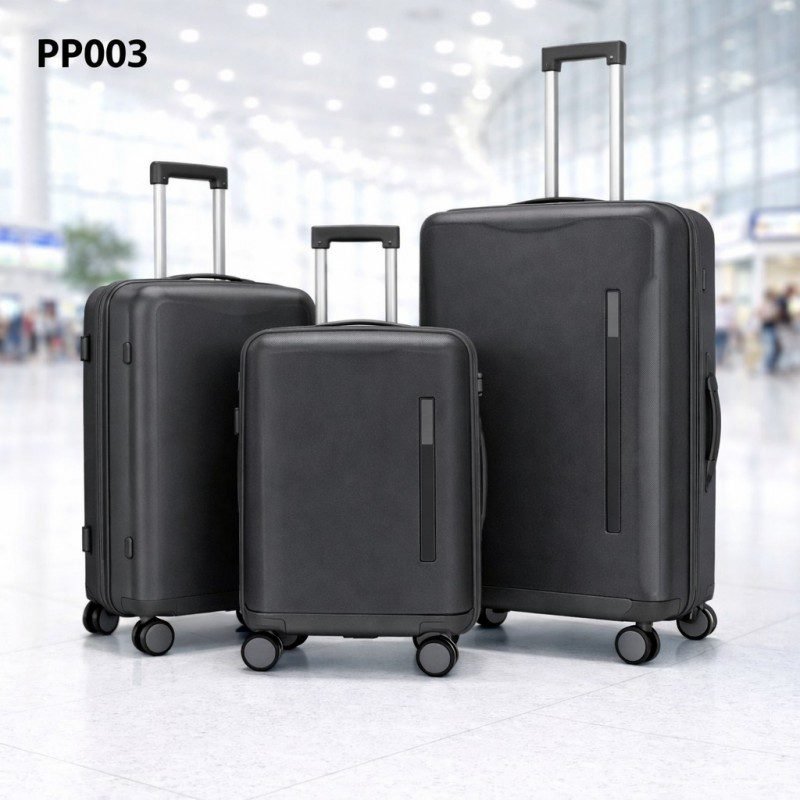 طقم شنط سفر 3 قطع بأحجام مختلفة لون اسود