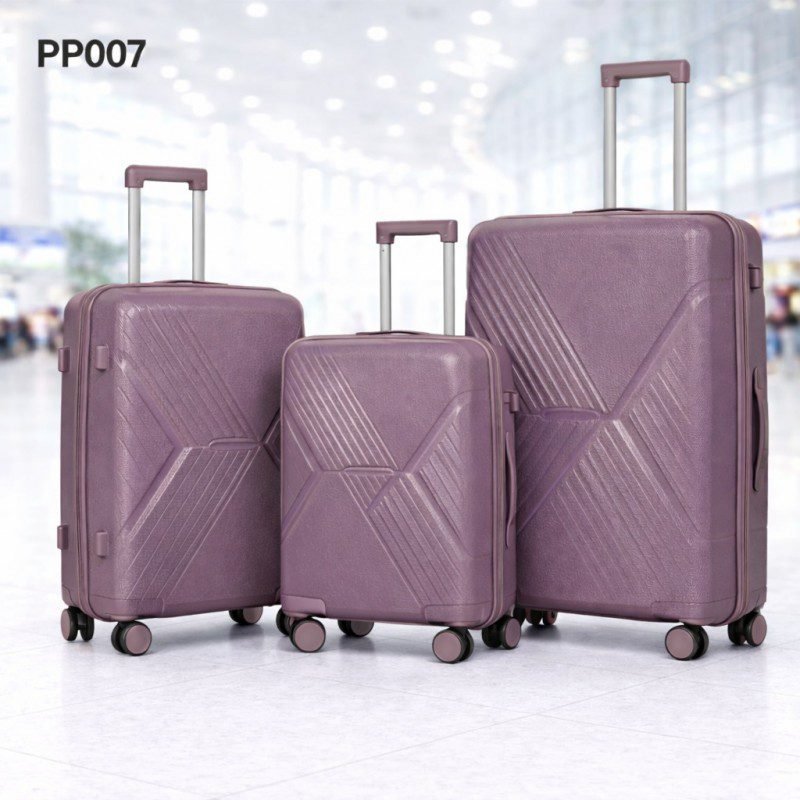 طقم شنط سفر 3 قطع بأحجام مختلفة لون بنفسجي غامق