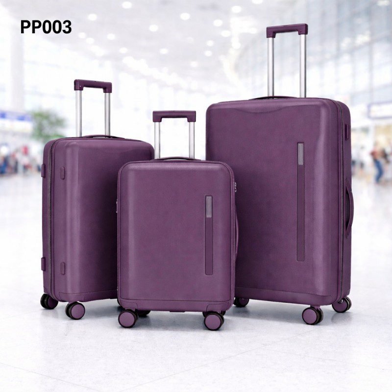 طقم شنط سفر 3 قطع بأحجام مختلفة لون بنفسجي غامق