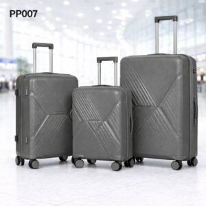 طقم شنط سفر 3 قطع بأحجام مختلفة لون رمادي غامق