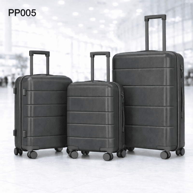 طقم شنط سفر 3 قطع بأحجام مختلفة لون رمادي غامق