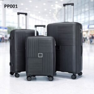 طقم شنط سفر 3 قطع بأحجام مختلفة لون رمادي غامق