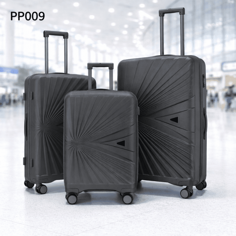 طقم شنط سفر 3 قطع بأحجام مختلفة لون رمادي غامق