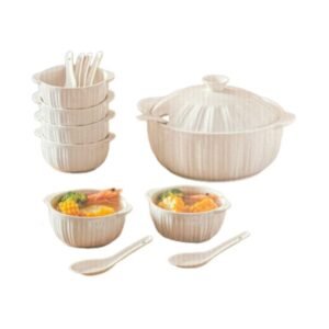 طقم ضيافة بورسلان من ADC (15 قطعة) لون ابيض