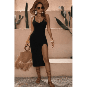 فستان ستاتي لون اسود