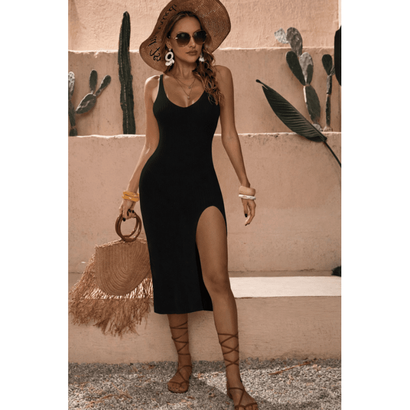 فستان ستاتي لون اسود