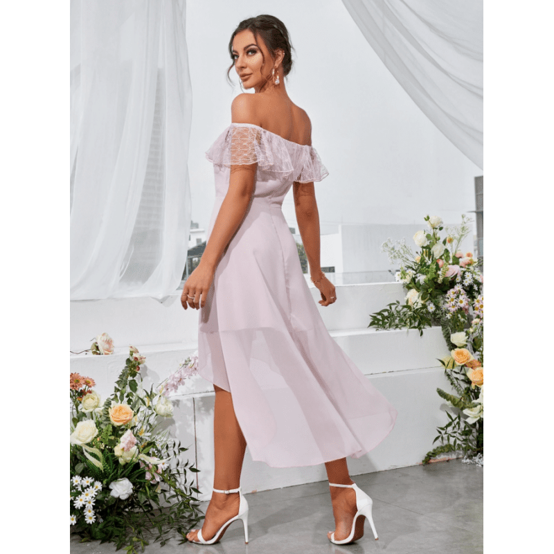 فستان سهرة ستاتي لون زهري