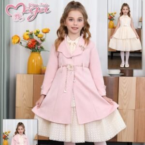 فستان قطعتين لون زهري