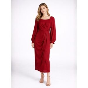 فستان نسائي لون خمري