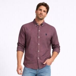 قميص رجالي سادة لون بني