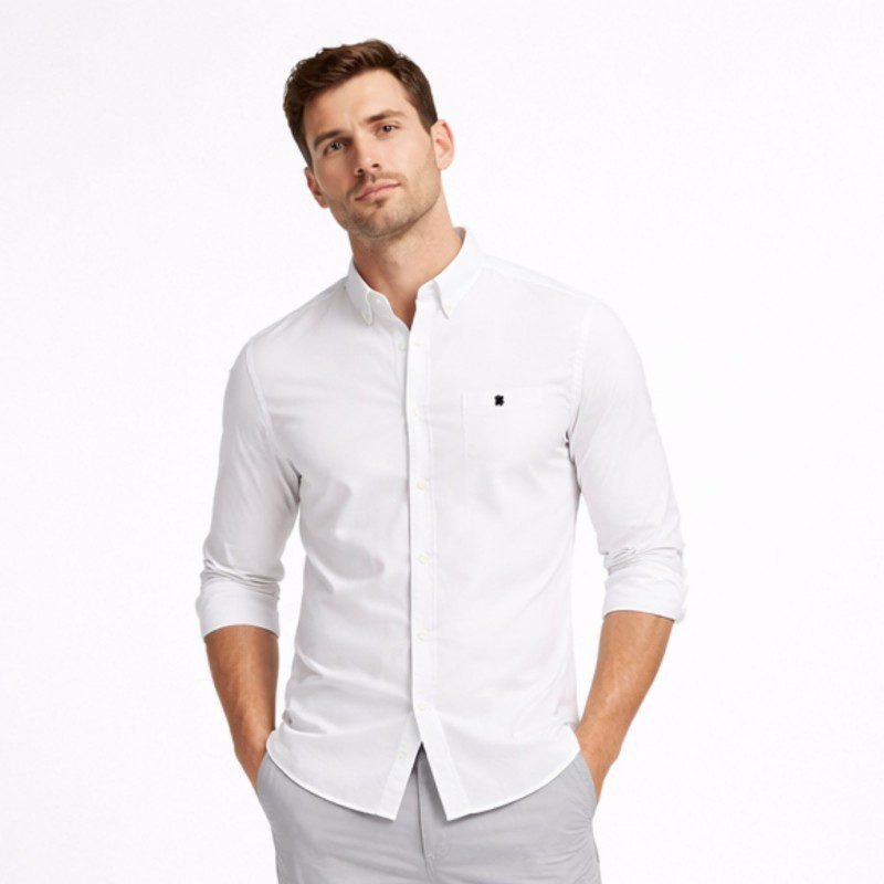 قميص رجالي لون ابيض