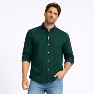 قميص رجالي لون اخضر غامق