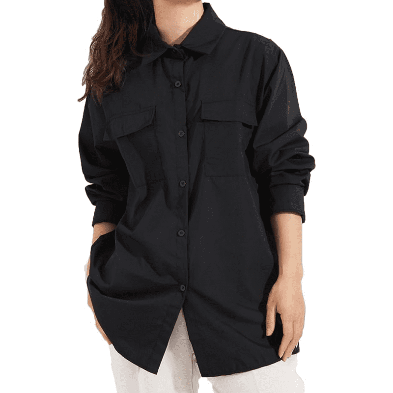 قميص ستاتي لون اسود