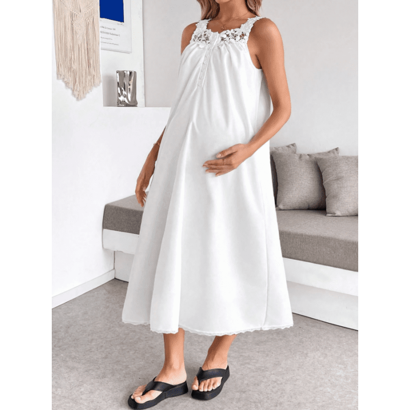 فستان ستاتي لون ابيض